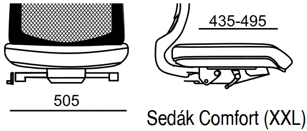 XXL (šírka 50,5 x hlbka 43,5-49,5 cm)