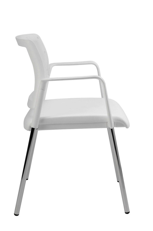 Konferenčná stolička KENT PROKUR SIEŤ black & white KOŽENKA Valencia, Silvertex 1