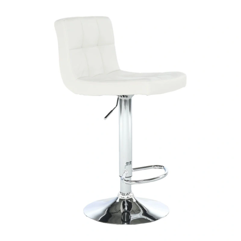 Barová židle, ekokůže bílá/ chrom, KANDY New 16
