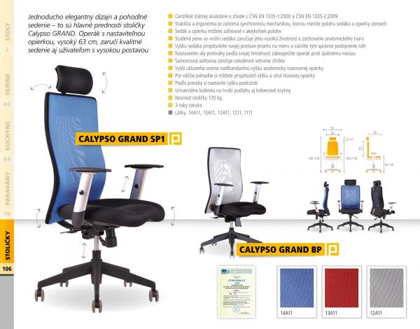 OFFICE PRO Kancelářská židle CALYPSO GRAND BP antracit šedá