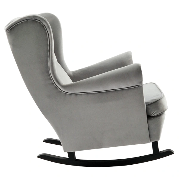 Hojdacie kreslo ušiak, svetlosivá/čierna, TEJA 7