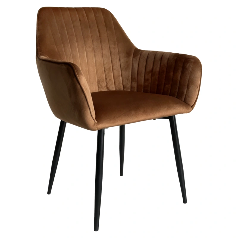 Jídelní křeslo, hnědá Velvet látka/černá, ZIRKOS NEW
