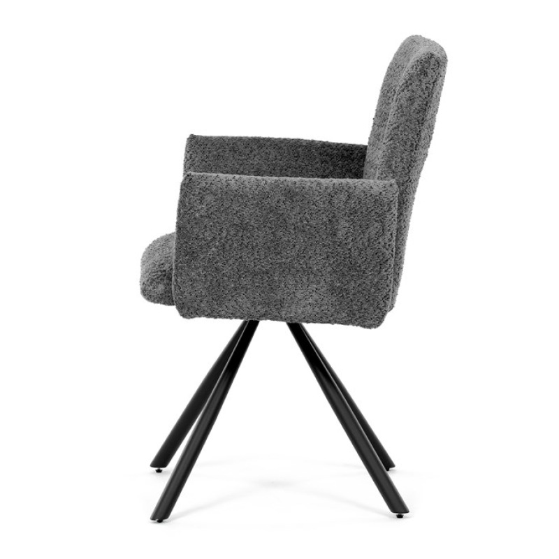 Jídelní židle, šedá, látka bouclé, DCH-W1117 GREY2 4