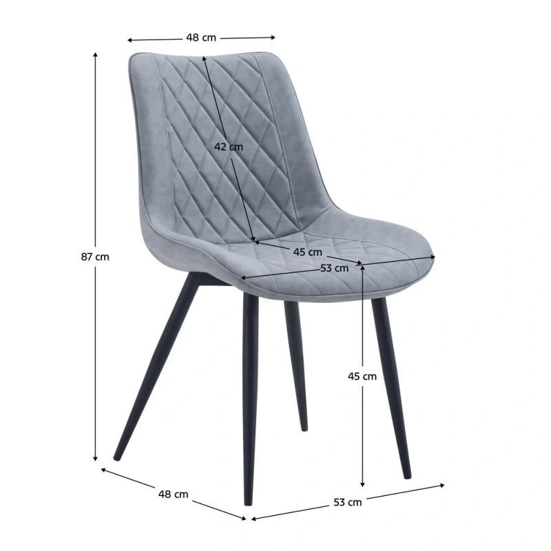 Stolička, sivá ekokoža/čierna, HARLAN 2