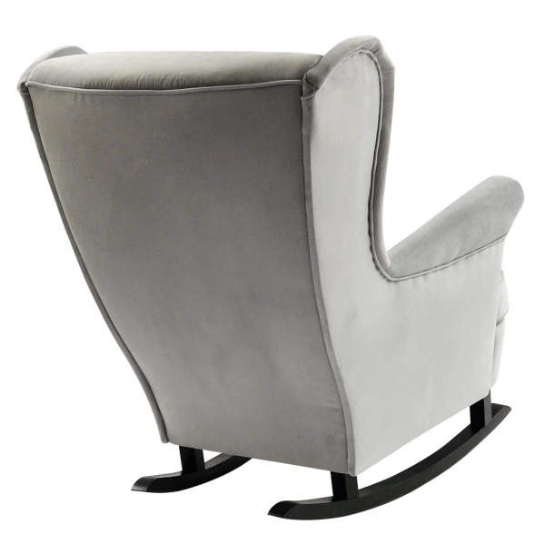 Hojdacie kreslo ušiak, svetlosivá/čierna, TEJA 8