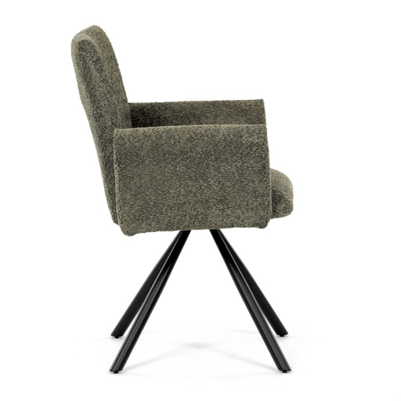 Jídelní židle, zelená, látka bouclé, DCH-W1117 GRN2 9