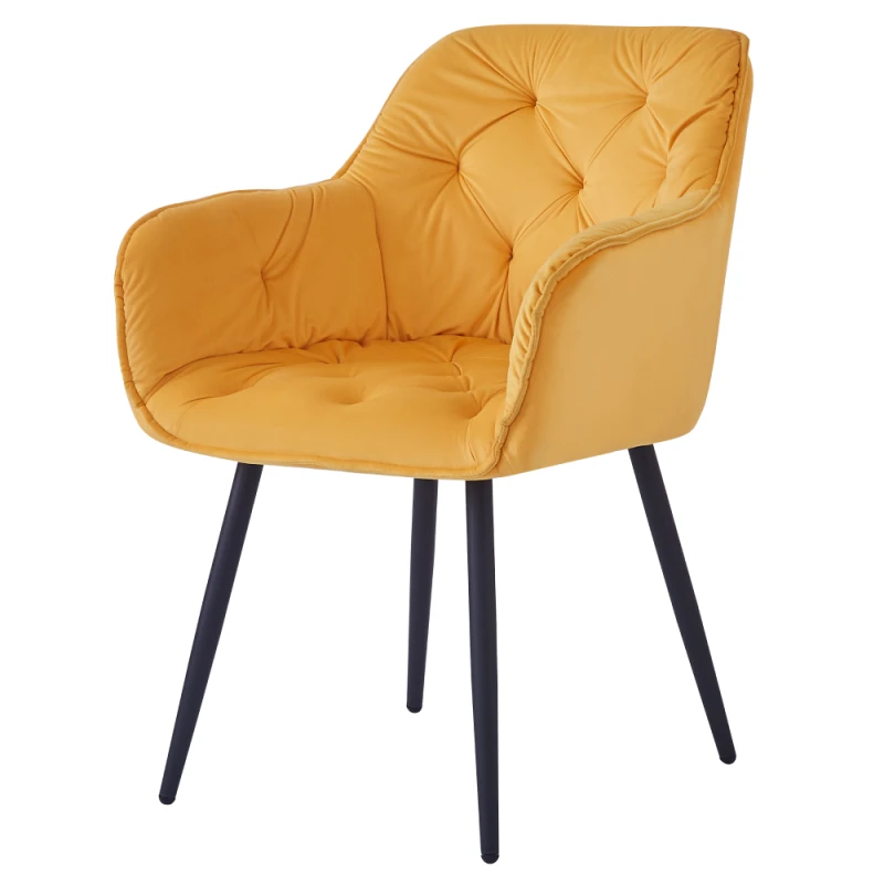Designové křeslo, žlutá Velvet látka, FEDRIS NEW 1