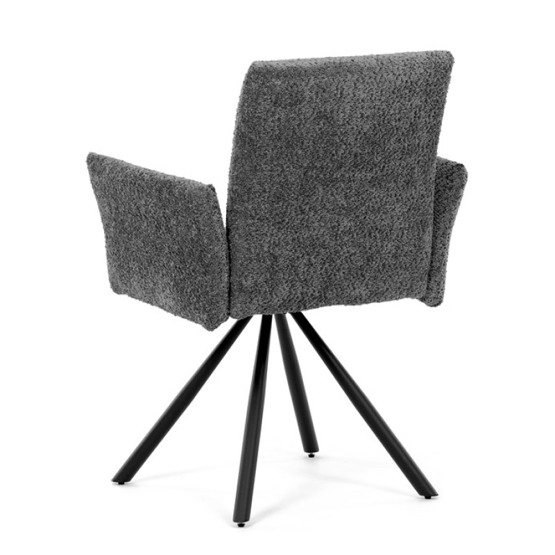 Jídelní židle, šedá, látka bouclé, DCH-W1117 GREY2 6