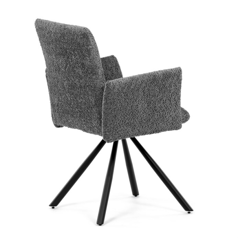 Jídelní židle, šedá, látka bouclé, DCH-W1117 GREY2 9