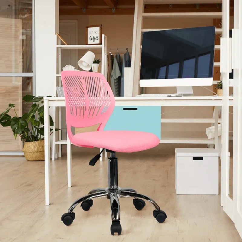 Otočná stolička, ružová/chróm, SELVA 1