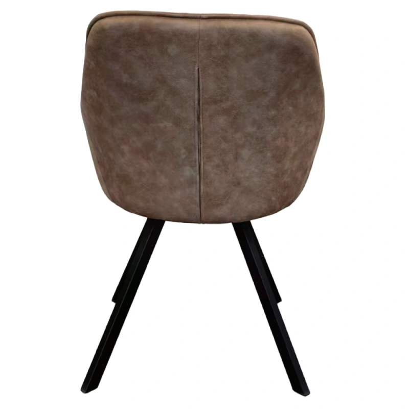 Otočné jedálenské kreslo, sivohnedá látka s efektom brúsenej kože, SAMANTA 1