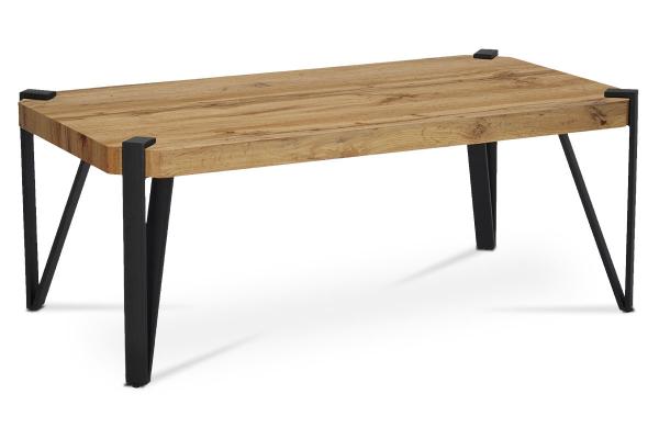 Konferenčný stolík AHG-260 OAK, 110x60x42 cm, doska MDF dekor dub, kov čierny mat