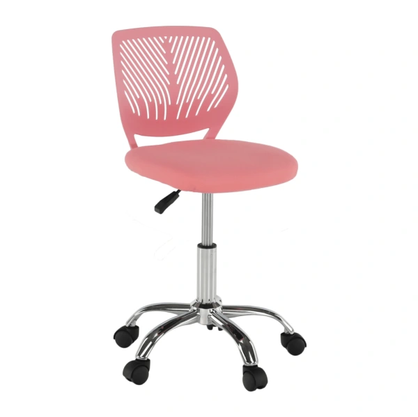 Otočná stolička, ružová/chróm, SELVA 15