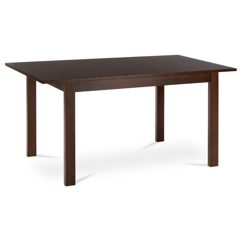 Jídelní stůl rozkládací 120+30x80x74 cm, deska MDF, dýha, nohy masiv, oŕech 2