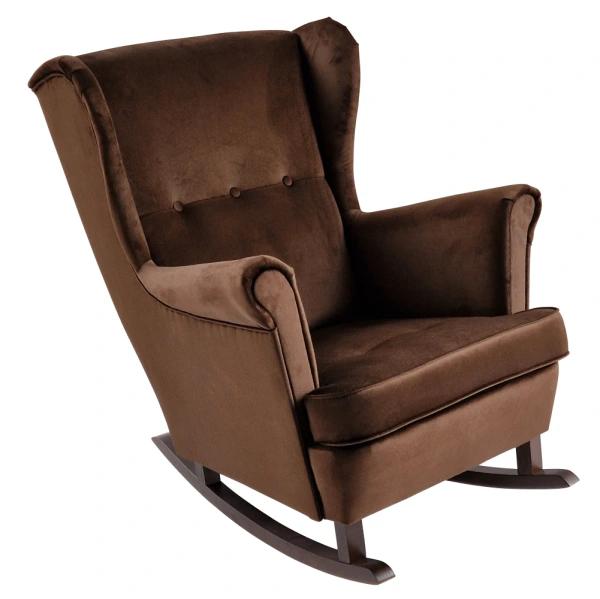 Hojdacie kreslo ušiak, hnedá/orech, TEJA 4