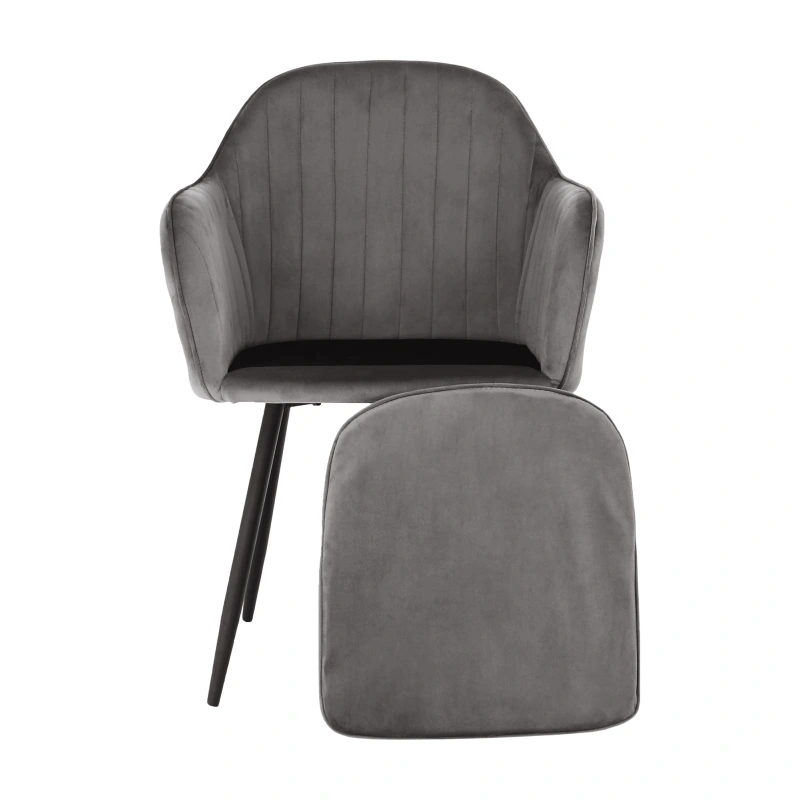 Dizajnové kreslo, sivá Velvet látka, ZIRKON 16