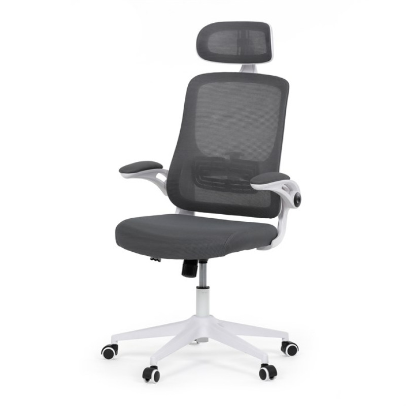 Kancelářská židle, houpací mechanismus, šedá síťovina, KA-Q843 GREY 2