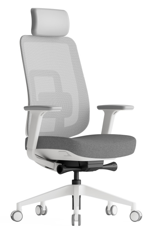 KREDE Kancelárska stolička K42 WHITE šedá
