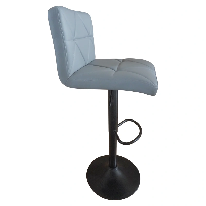 Barová stolička, ekokoža sivá/čierna, SELEST 1