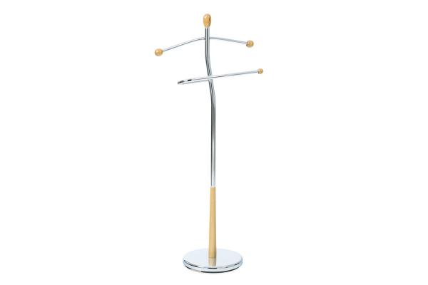 Nemý sluha 82646 NAT, výška 118 cm, masív prírodný odtieň, kov - chróm