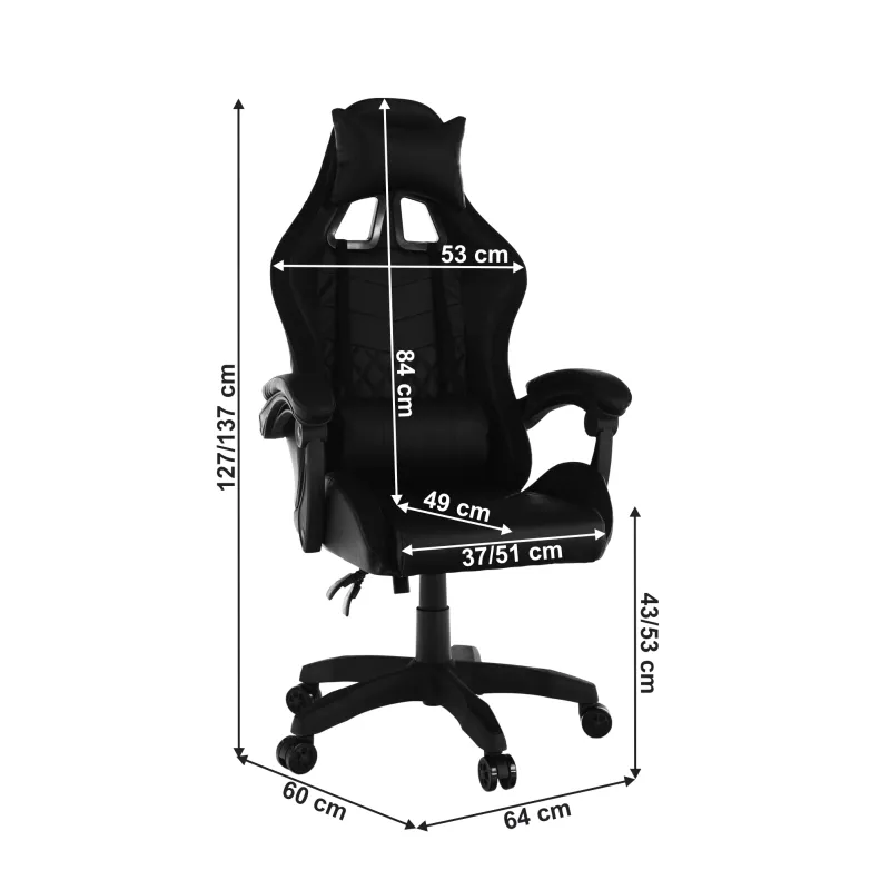 Kancelárske/herné kreslo s RGB LED podsvietením, čierna, MAFIRO