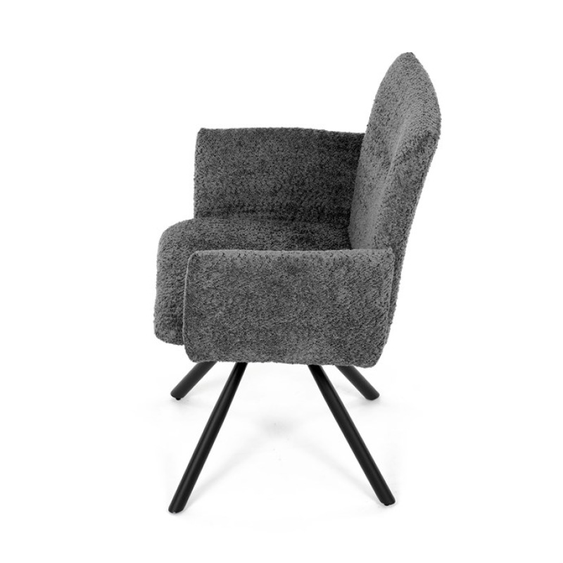 Jídelní židle, šedá, látka bouclé, DCH-W1117 GREY2 16