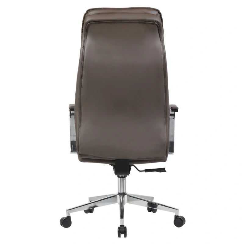 Kancelářské křeslo, šedohnědá ekokůže/chrom, nosnost 150 kg, ELADIO 3