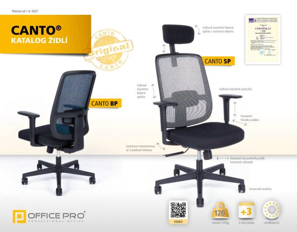 OFFICE PRO Kancelářská židle CANTO BLACK BP černá