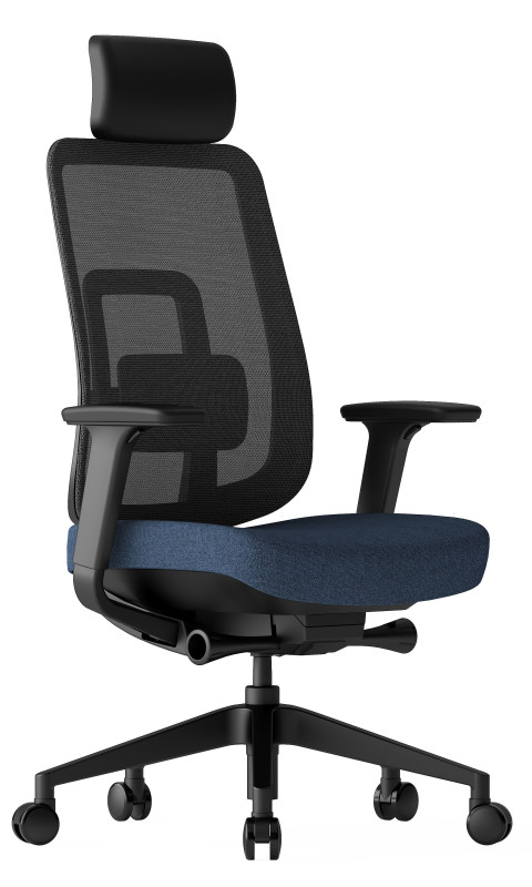 KREDE Kancelárska stolička K42 BLACK modrá