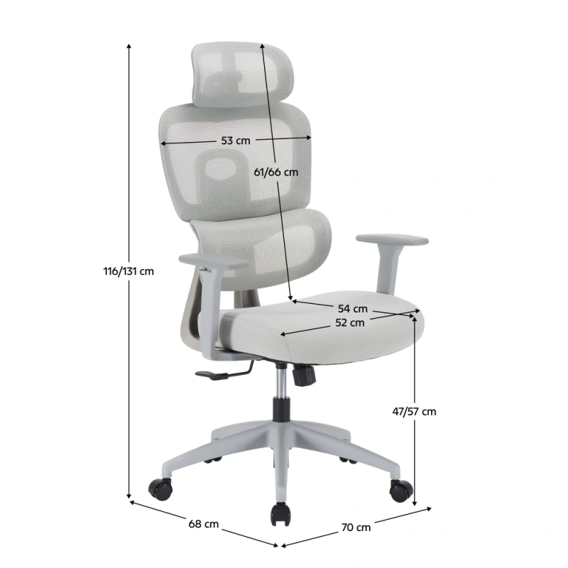 Kancelářské křeslo, světle šedá/šedá, ERMEN 18
