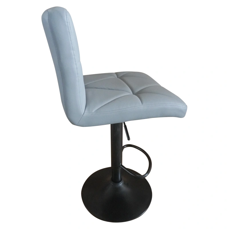 Barová stolička, ekokoža sivá/čierna, SELEST 5