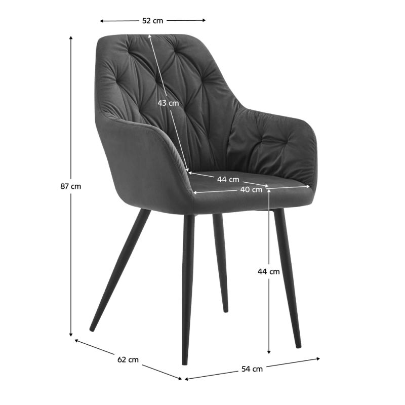 Designové křeslo, tmavě šedá Velvet látka, VERIO NEW 2