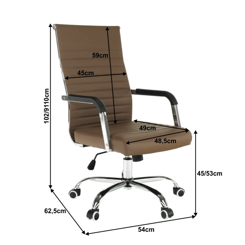 Kancelárske kreslo, ekokoža/kov, taupe/chróm, FARAN