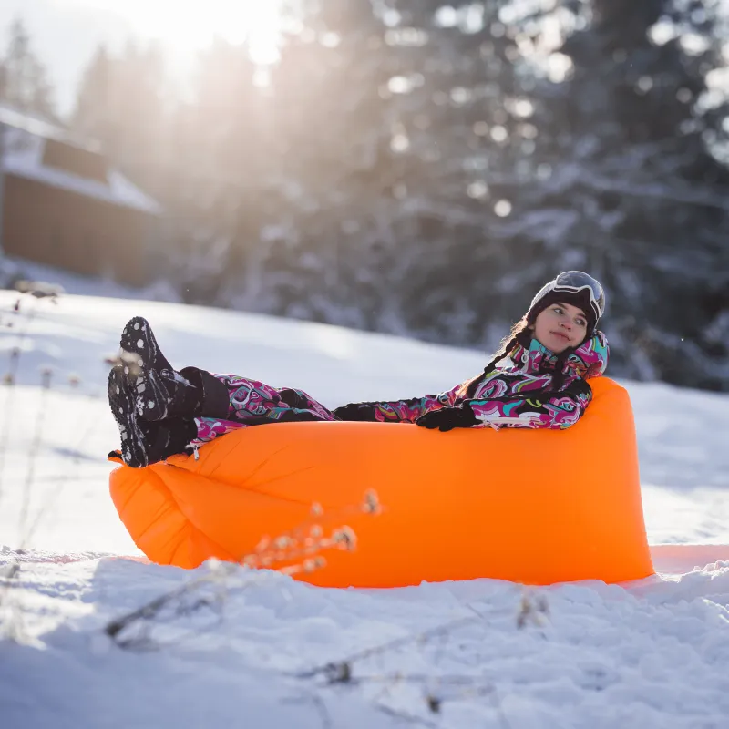 Nafukovací sedací vak/lazy bag, oranžová, LEBAG