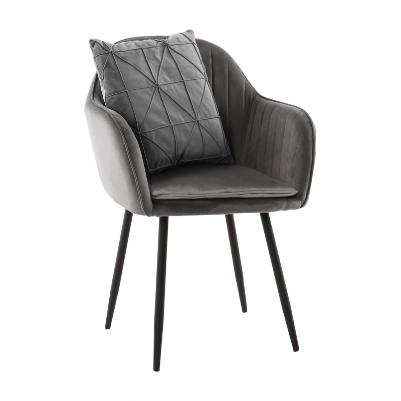 Dizajnové kreslo, sivá Velvet látka, ZIRKON 14