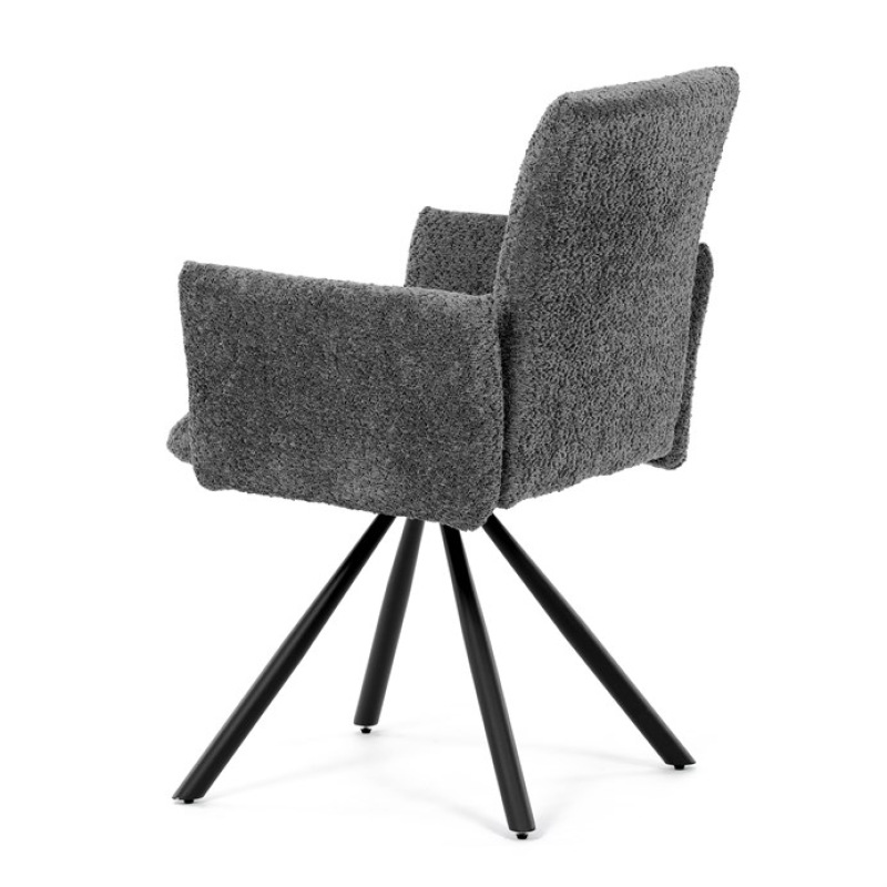 Jídelní židle, šedá, látka bouclé, DCH-W1117 GREY2 5