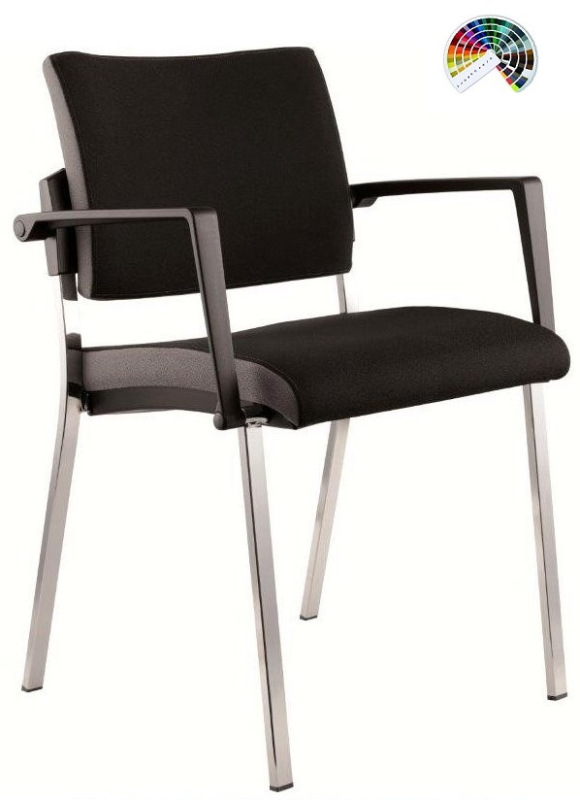 Konferenčná rokovacia stolička SQUARE VIP čalúnenie KOŽENKA Valencia, Silvertex