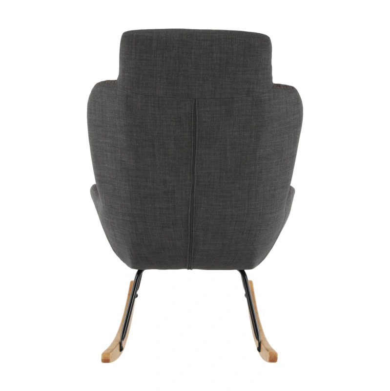 Hojdacie kreslo, sivá látka/drevo, HARPER 17