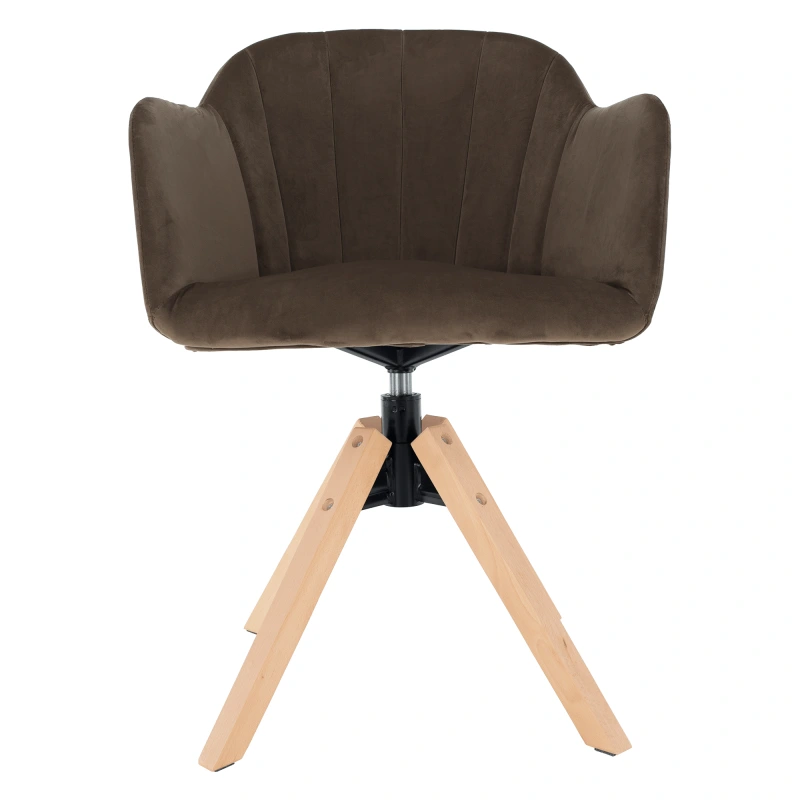 Otočné kreslo, velvet látka, sivohnedá taupe/buk, DALIO 5