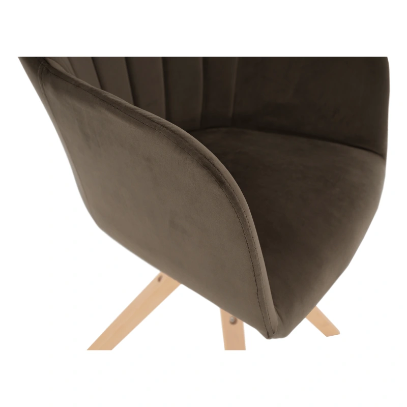 Otočné kreslo, velvet látka, sivohnedá taupe/buk, DALIO 9