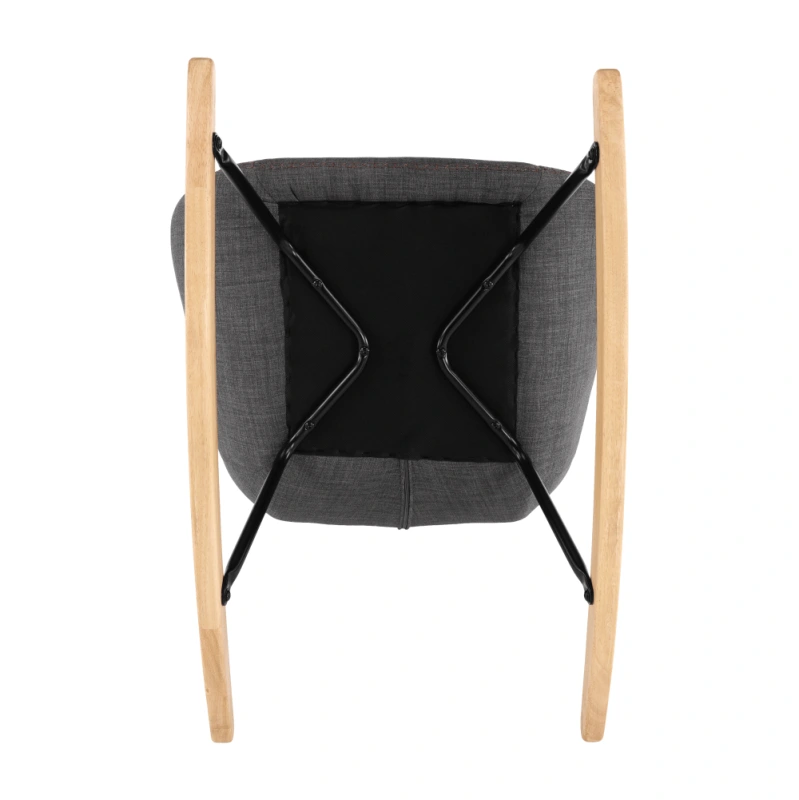 Hojdacie kreslo, sivá látka/drevo, HARPER 13