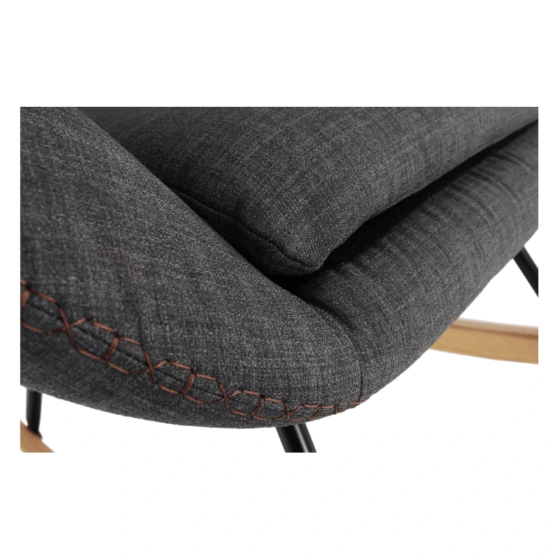 Hojdacie kreslo, sivá látka/drevo, HARPER 12