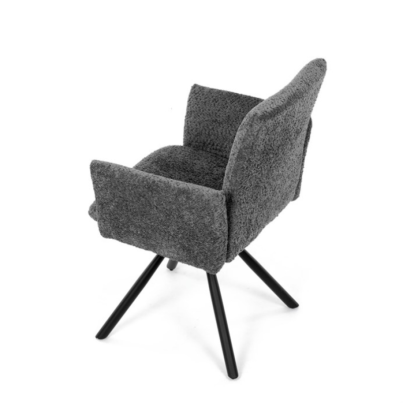Jídelní židle, šedá, látka bouclé, DCH-W1117 GREY2 17