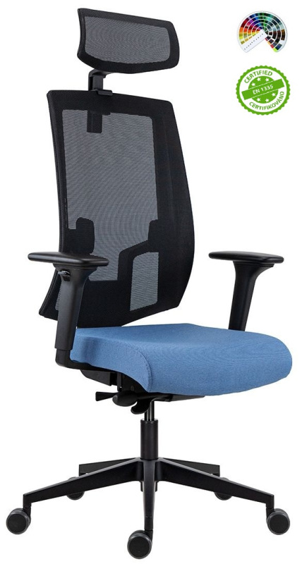 Kancelárska stolička 2900 SYN SL LAPEL BLACK WHITE čalúnenie OCEANIC ERA 4