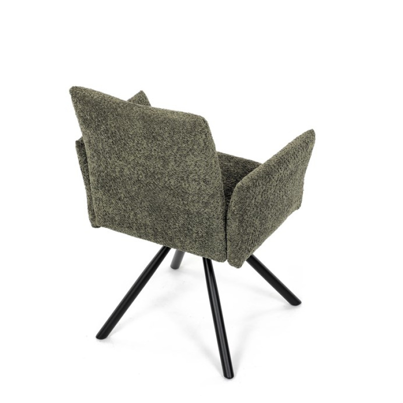 Jídelní židle, zelená, látka bouclé, DCH-W1117 GRN2 19
