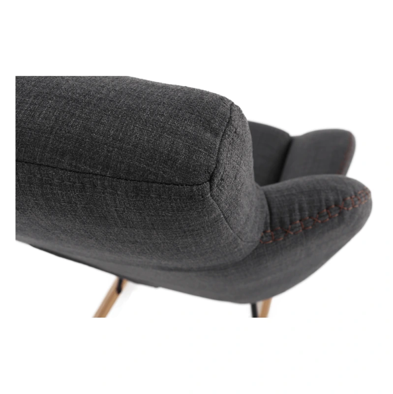 Hojdacie kreslo, sivá látka/drevo, HARPER 3