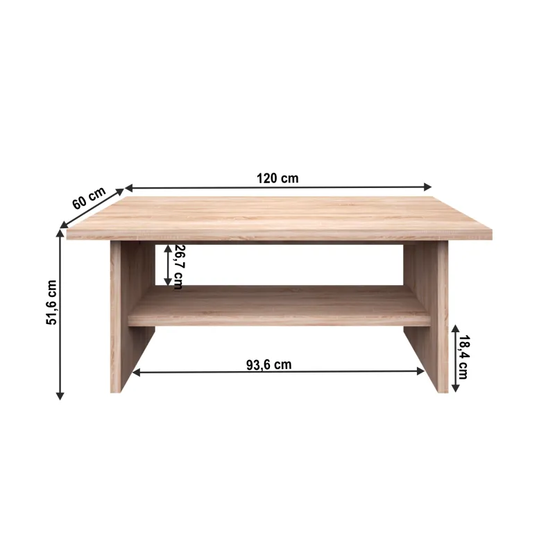 Konferenčný stolík 120, dub sonoma, NORTY TYP 15