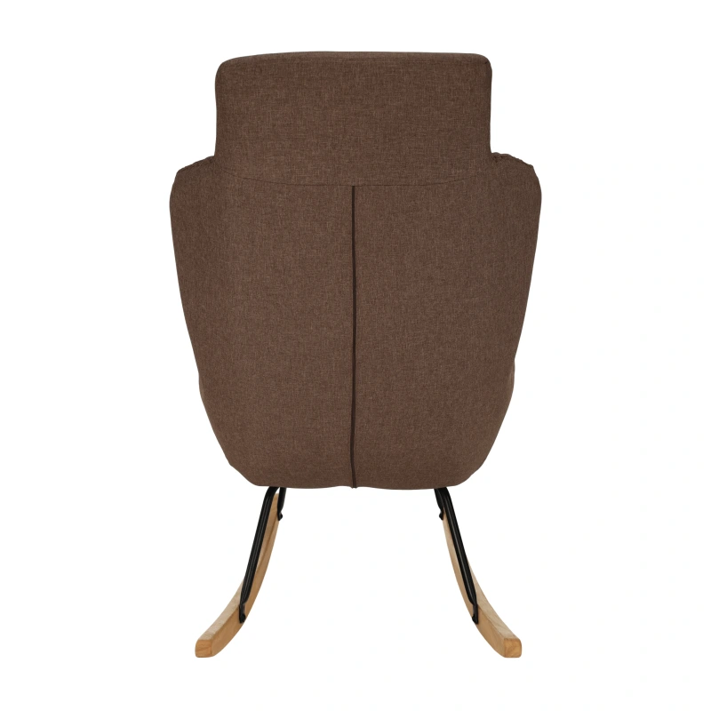 Hojdacie kreslo, svetlohnedá látka/drevo, HARPER 10