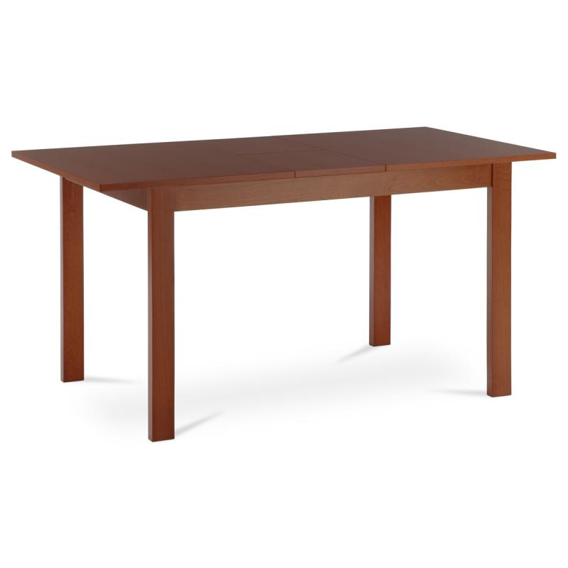 Jídelní stůl rozkládací 120+30x80x74 cm, deska MDF, dýha, nohy masiv, tm. třešeň 2