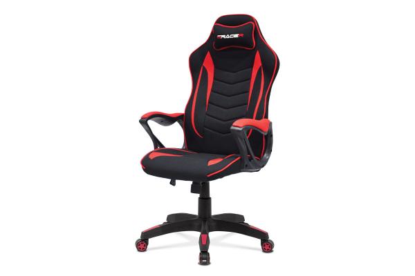 Herné a kancelárské kreslo E-racer KA-G408 RED, poťah červená a čierna látka